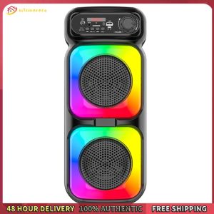 Winnereco BT Party Speaker with Microphone and LED Lights for Outdoor Travel