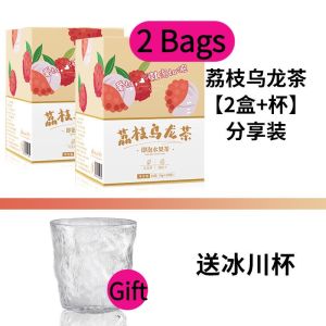 [FREE CUP] 2 boxs=20 bags荔枝乌龙茶10g Lychee Oolong Tea White Peach Fruit Health Scented Combination Bag Cold Brewing