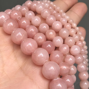 Natural Stone Light Pink Jades Beads Round High Quality Loose Spacer Beads For Jewelry Making DIY Bracelets 15Inch 4/6/8/10/12mm H260529