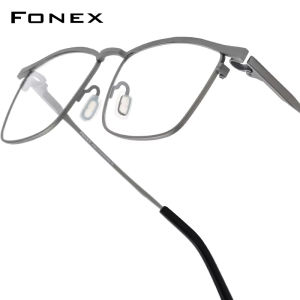 FONEX Titan Gọng kính nam giới thiết kế thương hiệu kính mắt dáng vuông siêu nhẹ trọng lượng Nhật Bản chất lượng cao tùy chỉnh kính mắt cho mắt 85741