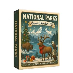 National Parks Advent Calendar Includes 24 Landscape Ornament for Children Adult Collector Festival Home Decoration