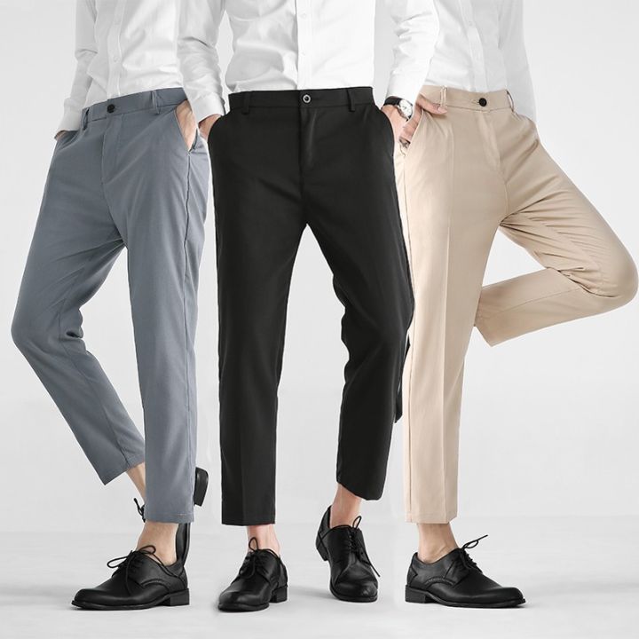 British Business Style Ankle Pants Fashion MEN Slim Comfortable Stretch Pant