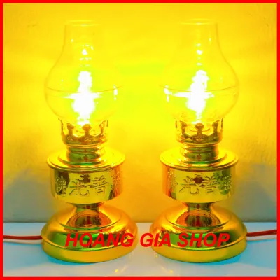 ( Hàng loại 1 ) Cặp đèn thờ đèn thờ thần tài đồ thờ cúng bộ đèn thờ
