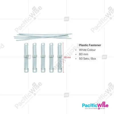 Plastic Fastener Paper Binder | 80mm White & Colour (50pcs/Box)