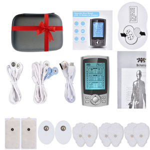 TENS EMS Unit Digital Palm Device Massage Machine for Neck Back Lumbar Muscle Stimulator with EVA Box