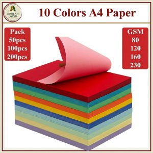Premium A4 Multi Color Craft Paper 80 120 160 230gsm 10 20 Colors For Origami Card Making DIY Projects Folding Paper School Supplies 50 200pcs Drawing Painting Paperboard Scrapbooking Sheet Construction Materials Creative Stationery Supply