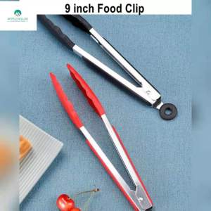Silicone Food Clip Bread Clip Steak Clip BBQ Clip Stainless Steel Food Clip No Scratch Pot Cooking Clip