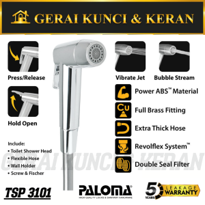 PALOMA TSP 3101 TOILET SHOWER JET WASHER CHROME SHOWER CEBOK SEMPROTAN Tempat & Gantungan Shower