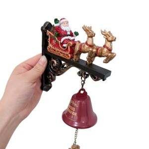 NALANILI Tuần lộc Chuông cửa Giáng sinh Không cần nguồn điện Xe trượt tuyết của ông già Noel. Chuông treo tường hình ông già Noel Cổ điển Nhựa Chuông treo tường 3D Trang trí lối vào