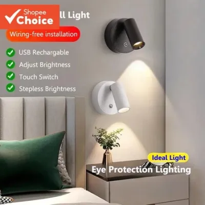 2000mAH Magnetic Base Led Wireless Wall Light USB Rechargeable Wall Mounted Cabinet Spotlight Touch