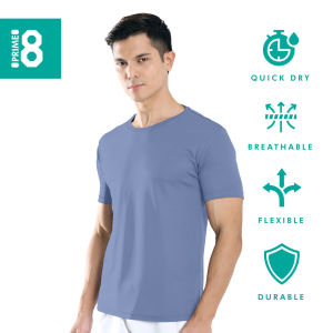 Prime8 x 888.co Aerofit Roundneck Shortsleeve Microfiber Dryfit Tshirt Jersey Sport Baju T Shirt Men Women SKY BLUE