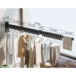 Giàn Phơi Xếp Gọn Hợp Kim Nhôm - Tải Trọng Lớn - Dễ Dàng Lắp Đặt Tiện Dụng - Chịu Lực Tốt