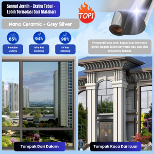 Stiker Kaca Polos Lebar 100 CM Panjang 500 cm Film Kaca Warna Tidak Tembus Pandang