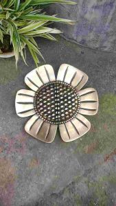 Handle Pintu Rumah Kuningan Motif Bunga Matahari Antik 28 cm 2 pcs