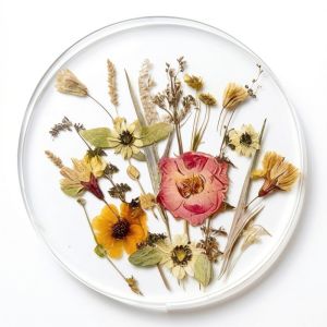 HOUCHU Colorful Acrylic Coasters Transparent Round Cup Mat Table Decoration Sweet Insulation Pad Kitchen
