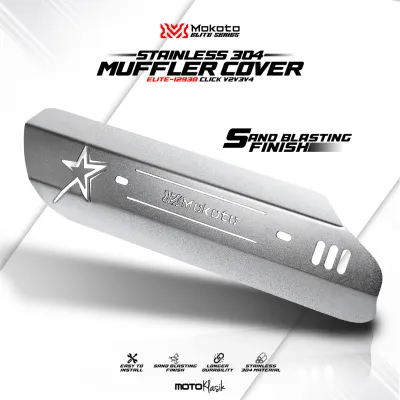 MOKOTO ELITE CLICK V1 V2 V3 V4 MUFFLER COVER SAND BLASTING STAINLESS 304 EXHAUST PIPE COVER FOR CLICK MOTORCYCLE 1PC