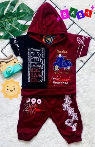 Baju Bayi Laki Setelan BABY Anak Atasan dan Celana Motif Bordir Karakter HOODIE BRANDED baby 0-8bln