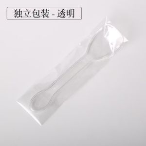 100pcs Individually Wrapped Plastic Ice Cream Spoons – Orange Blue & Clear