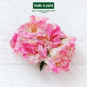 bunga sembur pink putih aksesoris-hiasan souvenir hampers