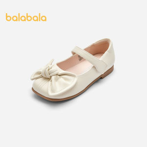 Balabala Giày dép trẻ em trẻ em giày công chúa Dép nữ 2024 mùa hè mới ngọt ngào Giày da nhỏ màu trơn đơn giản