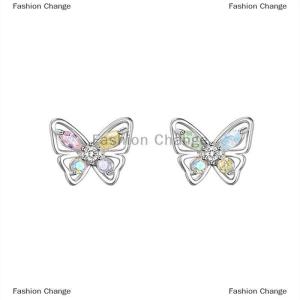 [COD] Fashion Change Cutout Zircon Butterfly Earrings For Women Girls Wedding Party New Fine Jewelry Gift