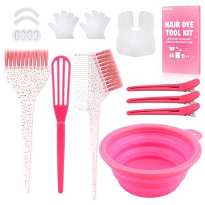 YOOVR 19pcs Hair Bleach Dye Kit with Hair Dye Brush Bowl & Whisk (Blue)    Includes Hair Clips Gear Set for Hair Bleaching Coloring Highlighting Essential Salon Supplies for Home Use