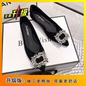 Free Shipping Flat Shallow-Mouthed Diamond-Patterned Slip-On Shoes Gentle And Elegant Perfect With A Skirt Evening Style Pointed-Toe Soft-Soled Comfortable Flats New WomenS Style
