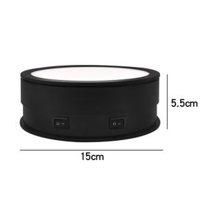 Rotating Display Stand in 15cm for 10KGS 360 spin model turntable with adjustable LED background lights 150LED