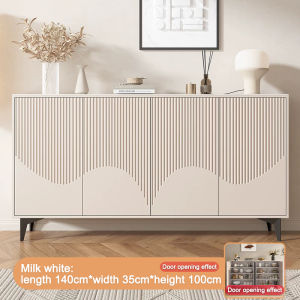 Kitchen Cabinet Cupboard Sideboard Drawer Wooden Locker Milk Coffee Color Rattan Door