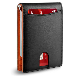 Ví Mỏng Tối Giản Bán Chạy 2021 Cho Nam Có Kẹp Tiền Ví Nam Da Bỏ Túi Phía Trước Chặn RFID Đang Giảm Giá