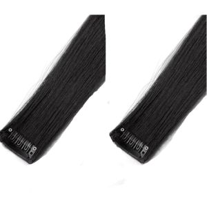 SINGLE 2Pcs Wig Pads Fake Hair Pieces Synthetic Hair Clip Long Straight Hair DIY Clip in Hair Extensions for Women