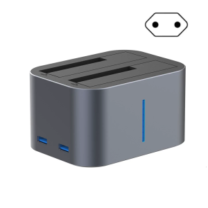 Double Bay USB3.0 External Docking Station for 2.5/3.5Inch Solid Disks Reader Support 2×18TB 2 USB 5Gbps Aluminum Box