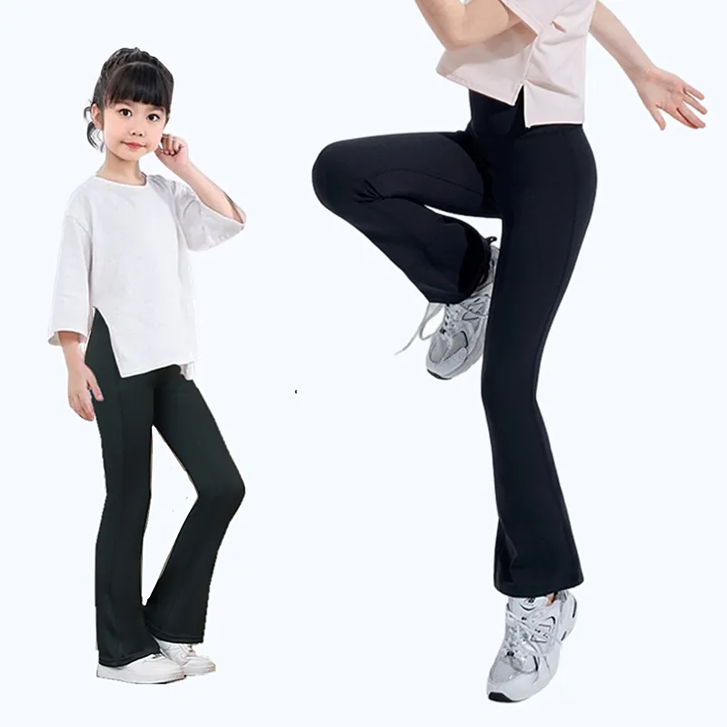 130-170cm Children Ballet Plain Bootcut Jersey Long Pants Leggings