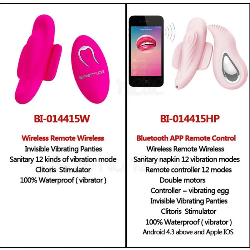 12 Modes Vibrating Panties Wireless Remote Control Bluetooth APP Clitoral  Sex Vibrator Underwear Strapon Sex Machine (pink)