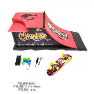 (DIYMO) Finger Skateboards DIY Skate Park Ramp Parts for Tech Deck Scene Venue Combination Set for Children Indoor Home Toy Finger-Skate-Ramp-Red