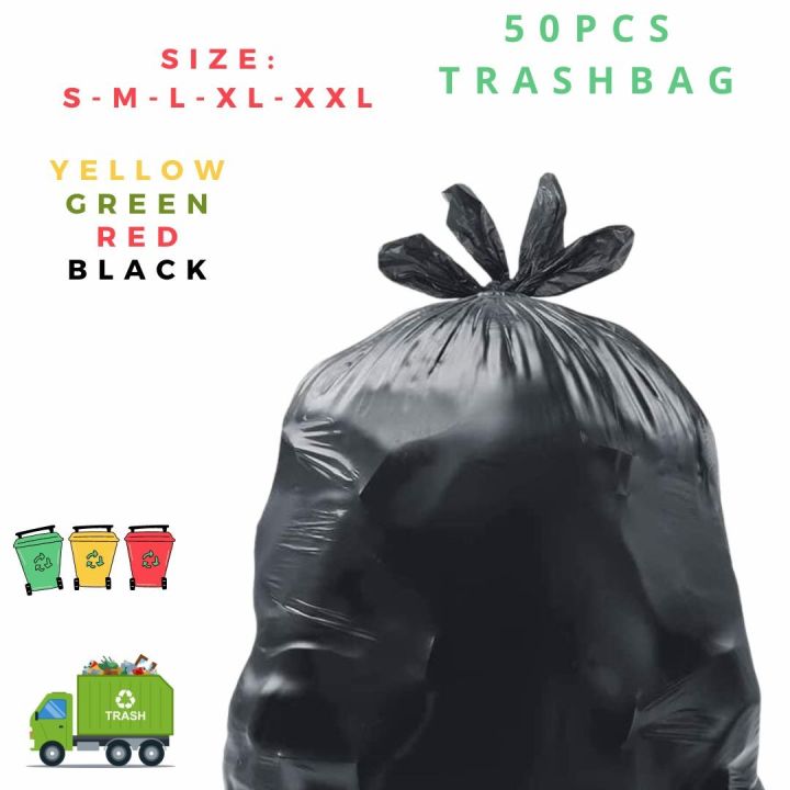 Trash Bags / Garbage Bags 50pcs (S, M, L, XL) Good Quality & Cheaper than Supermarkets Lazada PH