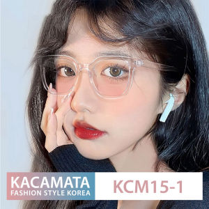 Kacamata Transparan Wanita Putih Kotak Fashion Kece Lensa Pink Blush On Style Korea Import KCM15