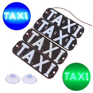[caichuitan] Car Accessories Taxi Windscreen Cab Empty License Plate Indicator Lamp Sign Colorful LED Windshield Taxi Light Lamp 12V