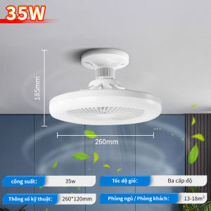 Đèn quạt  E27 3 Ánh Sáng 3 Tốc Độ Gió Đi Kèm Điều Khiển Từ Xa Phù Hợp Lắp Đặt Nhiều Không Gian Nhỏ