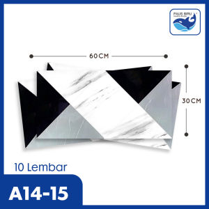 Paus Biru - (PAKET 10 LEMBAR ) Wallpaper dinding Vinyl Marble 30 x 60 cm 03cm  / Vinyl Marbel Granit / Stiker Lemari Cabinet Marbel