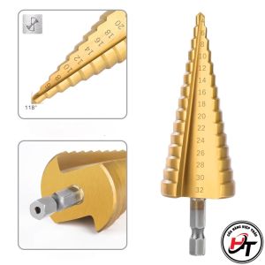 Mũi khoan tháp bước đa năng chuôi lục giác hợp kim tầng HSS khoét lỗ sắt gỗ nhựa MKT-V-TQ