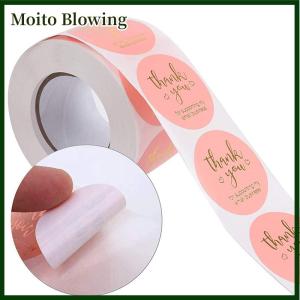 Moito 500pcs Thank You Round Sticker Scrapbook Letter Handmade Stickers Seal Labels Stickers Wedding Gift Flower Decoration