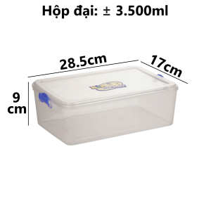 Hộp đựng thực phẩm nhựa VIỆT NHẬT - Trong suốt có nắp khóa đựng đồ ăn để tủ lạnh - 6695