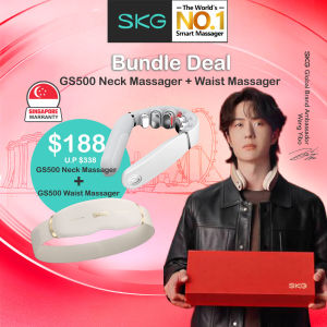 SKG Bundle Deal GS500 Neck Massager with GS500 Waist Massager Heated Message Neck Pain and Waist