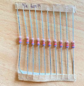 Resistor 1/4watt 620R 620 Ohm (500 pcs)
