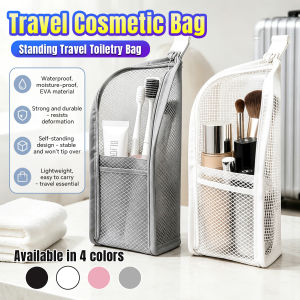 Portable Travel Cosmetic Bag with Zipper Mesh Makeup Bag Women Large Capacity Organizer Pouch