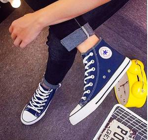 รองเท้าผ้าใบหุ้มข้อชาย-หญิง รหัสGM003 สไตล์เกาหลี รองเท้าคู่ ผ้าใบคู่ รองเท้าแบบผูกเชือก รองเท้าผ้าใบแฟชั่นหญิงและชาย ไซส์JA35-44