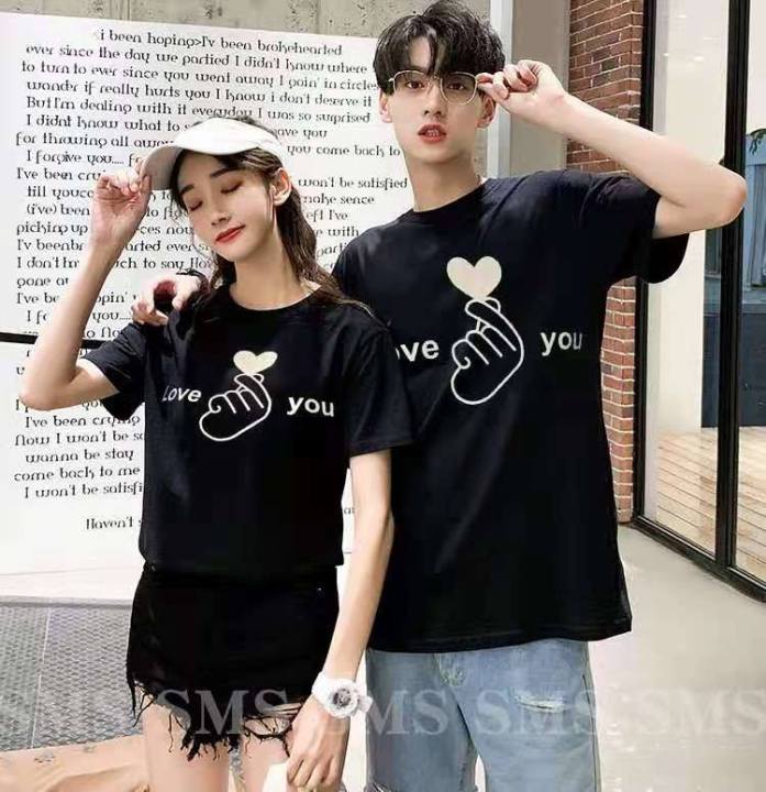 Korean LOVE SIGN T-Shirt couple Dhikro KOREAN couple Shirt look simple