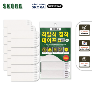 Băng keo hai mặt dán tường Skora (18 miếng) tháo rời dễ dàng không để lại vết keovết xước thương hiệu Hàn Quốc