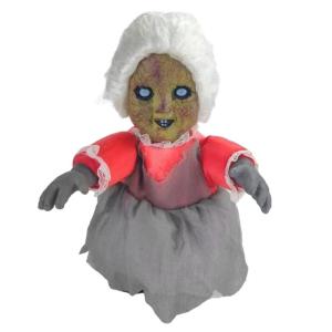 Electric GhostDoll VoiceActivated Scary Doll Toy Halloween Party Props Holiday Festival Glass Display Collectable Doll